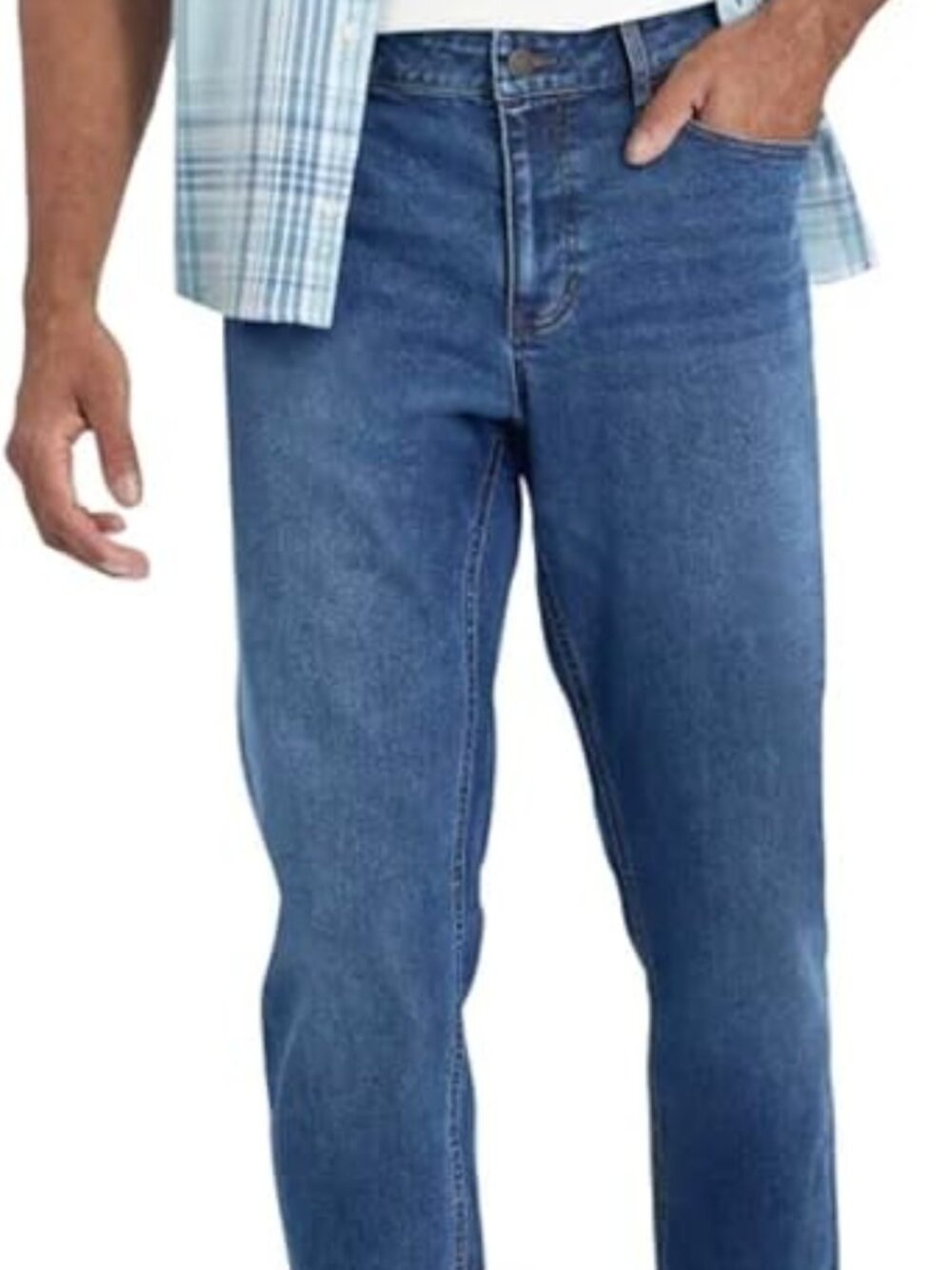 NWT Men's Izod Saltwater Straight Fit Stretch Denim Jeans, Blue, Size 38x30